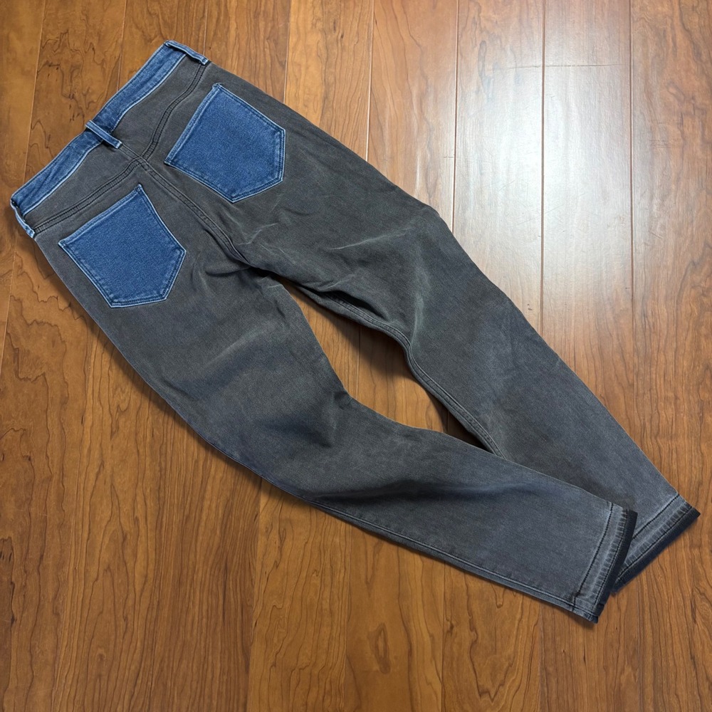 Hollister Ultra High Rise Skinny Ankle Jeans Two Tone Colorblock Black Blue 5 27